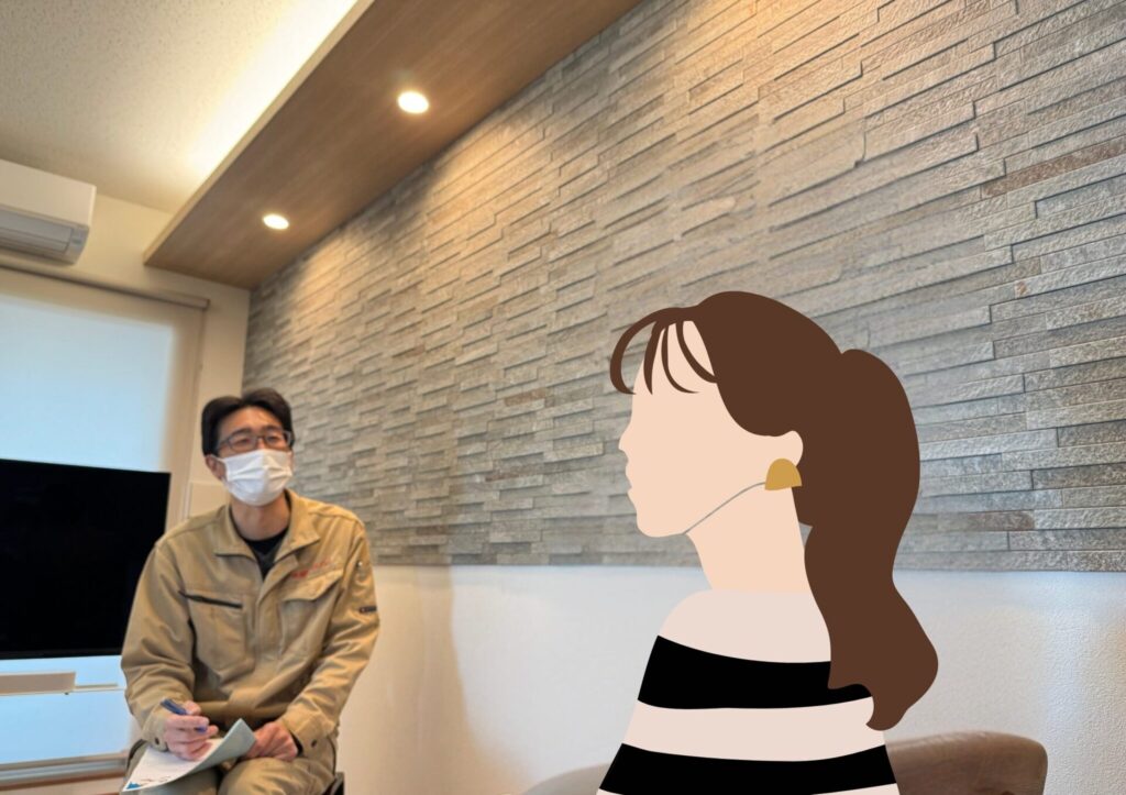 インタビューを行う様子